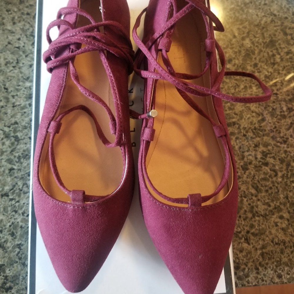 NEW Loft Burgundy Lace up Flats